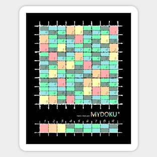 Mydoku_W003_H001_001_F: Sudoku, Sudoku coloring, logic, logic puzzle, holiday puzzle, fun, away from screen Sticker